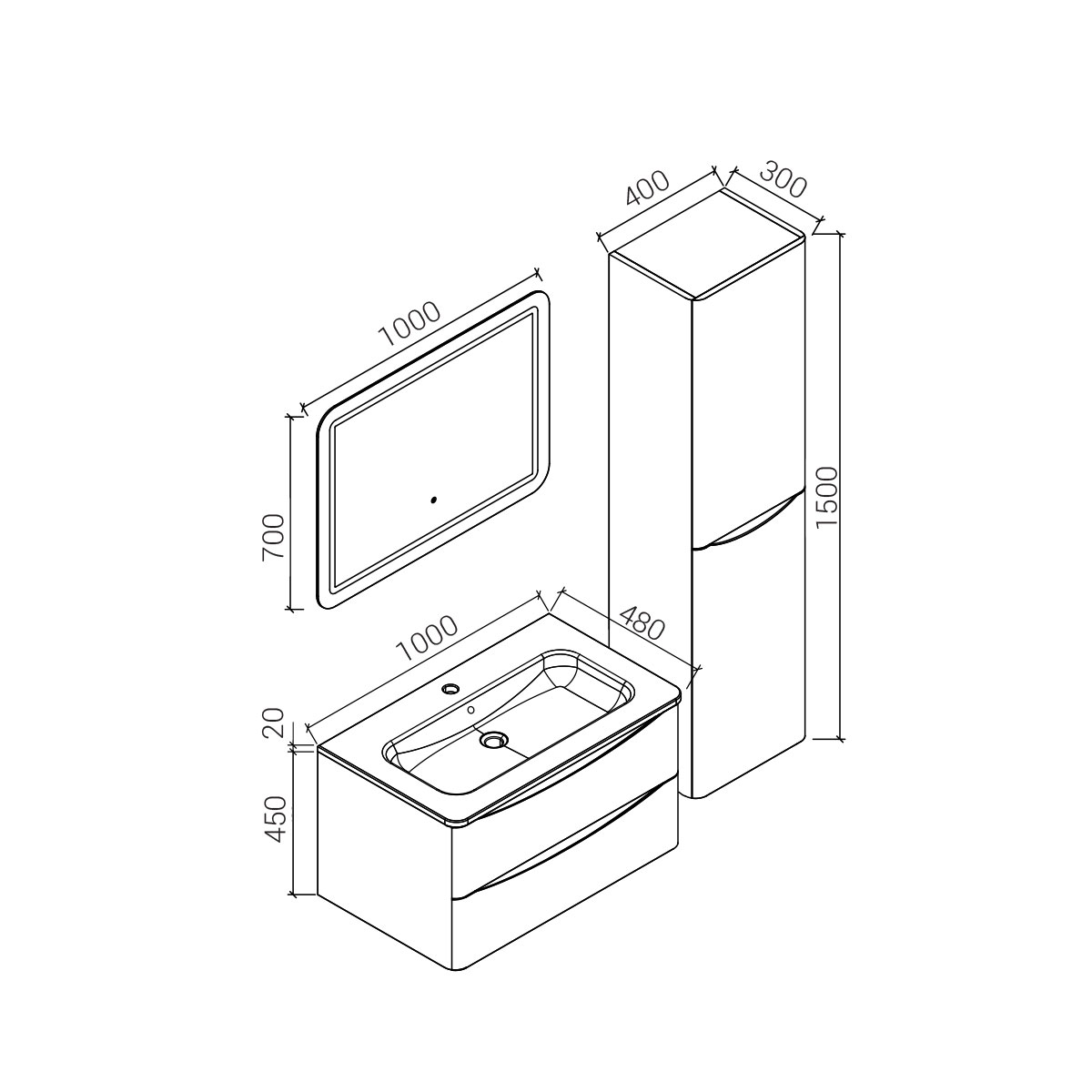 VMC-1R100LW База под раковину Vincea Roberta Santreyd - Вид №1