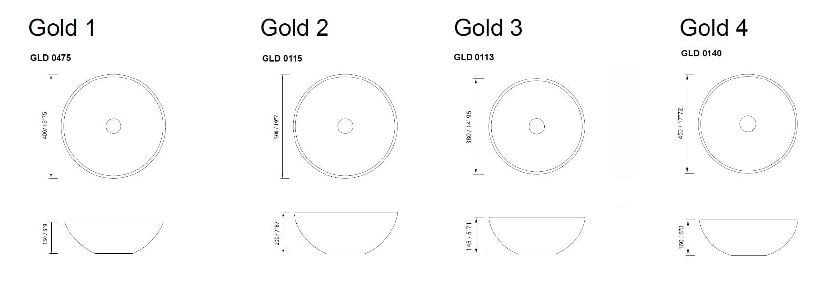 Круглая столешница из твердой поверхности MOMA Design Золотая ARCH-00046826 - Вид №2