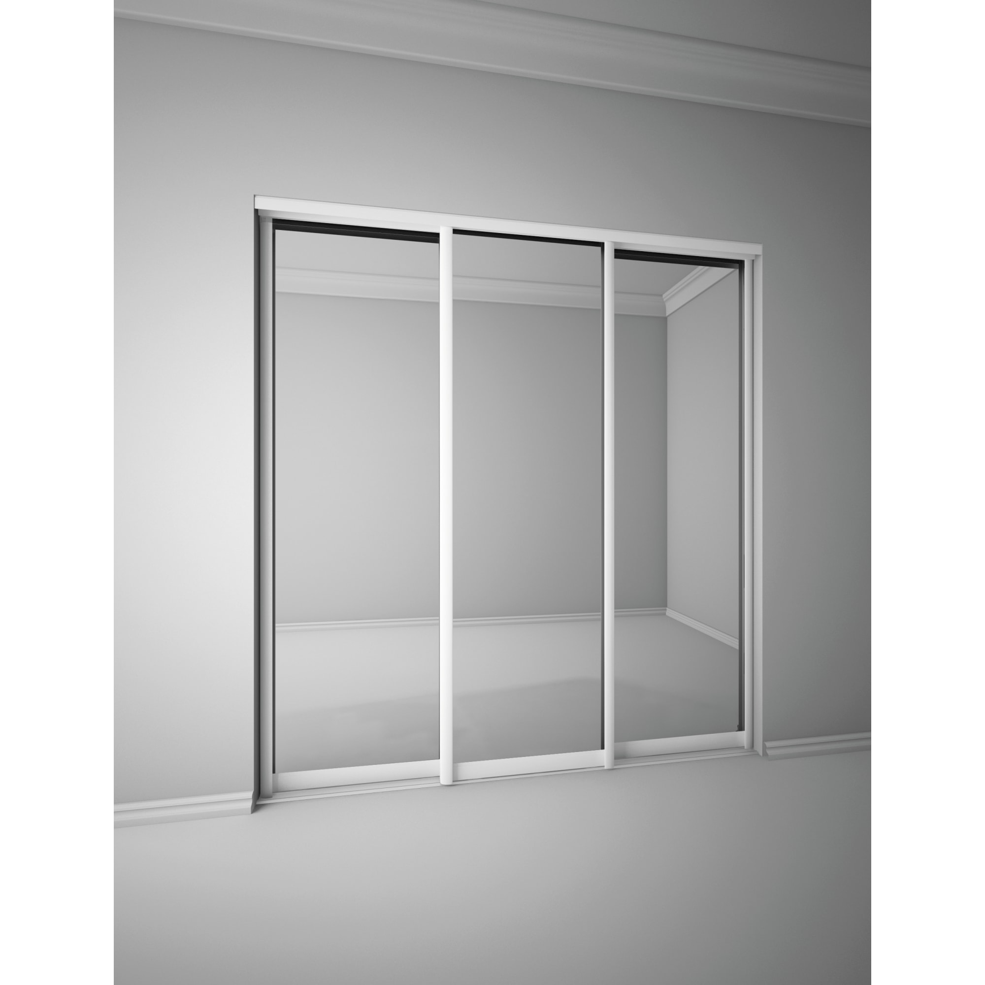 SPACEO Дверь-купе с зеркалом в алюминиевой раме 2455×604 мм 82362539 STLM-0025485 - Вид №4