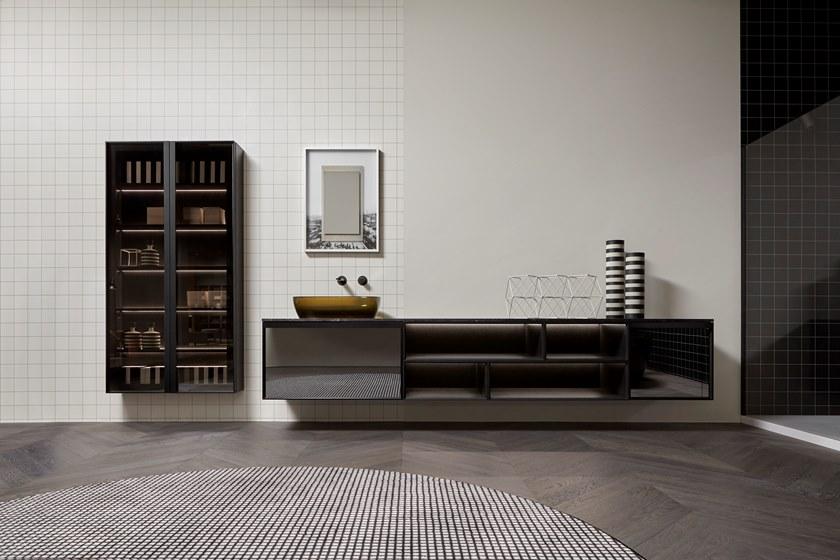 Antonio Lupi Design Подвесной шкаф для ванной из дерева и стекла с дверцами Bemade Antoniolupi sun-id-1474008 - Вид №3