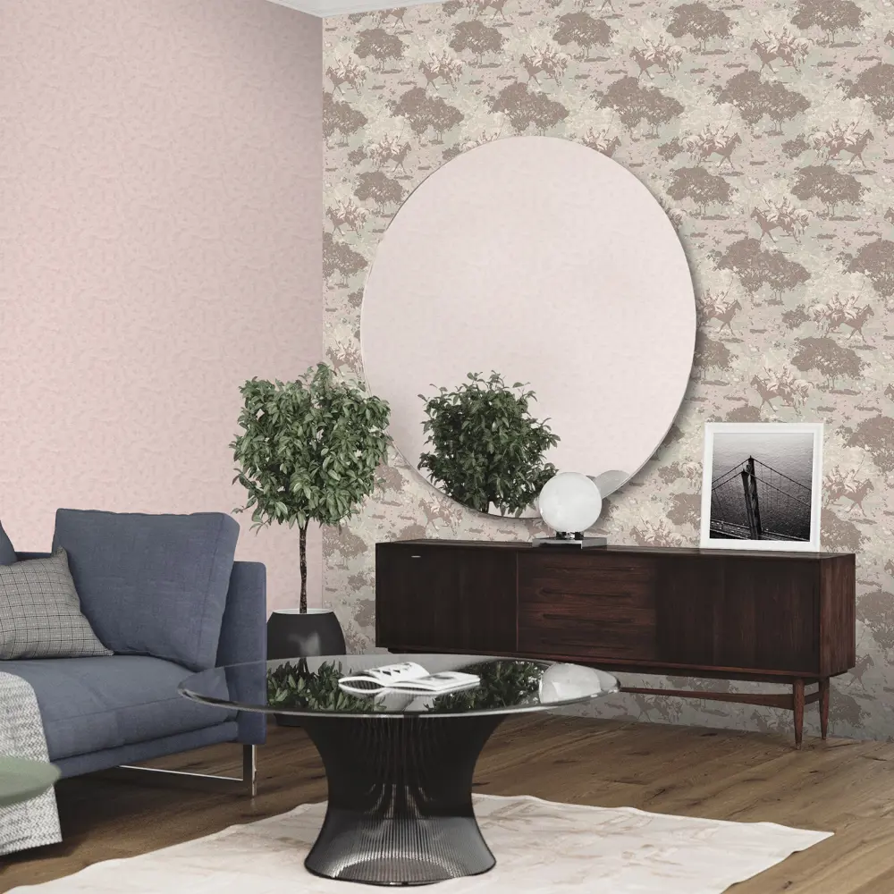 Обои флизелиновые Euro Decor Polo розовые 1.06 м ED7132-10 88475800 STLM-2058806 - Вид №3