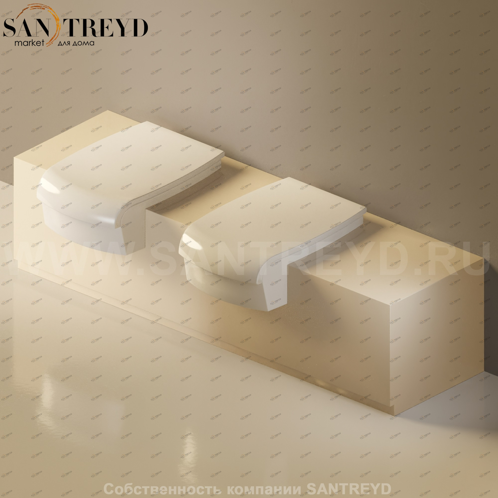 Flaminia UNA Консоль для унитаза и биде от 200 до 240 см бежевая UNA240WB.1015 Ceramica Flaminia UNA240WB1015