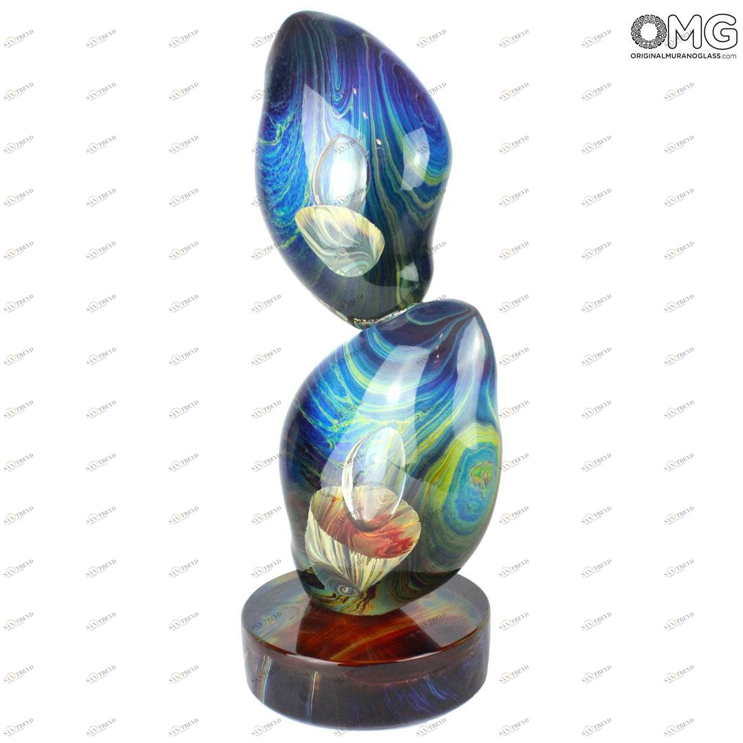 1564 ORIGINALMURANOGLASS Скульптура Бездна - халцедон - автор Andrea Tagliapietra - муранское стекло 15 см 