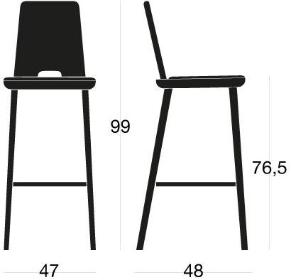 SIPA Барный стул из дерева с подставкой для ног Tablet sun-id-1350694 - Вид №2