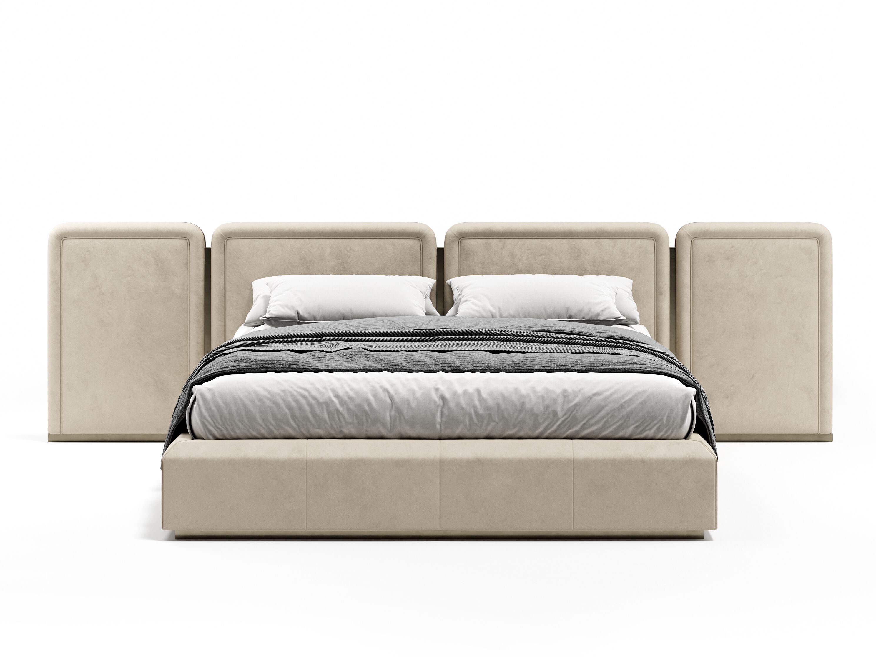 Кожаная двуспальная кровать с мягким изголовьем Capital Collection ARCH-00006246