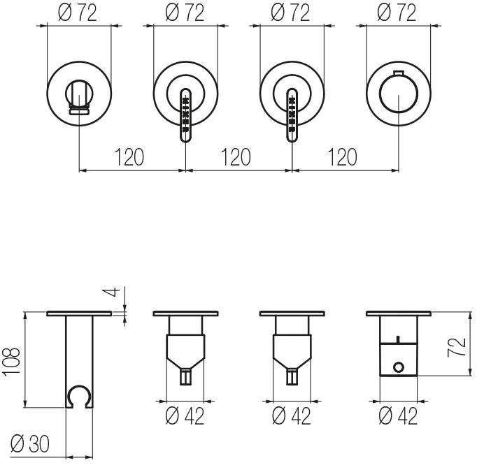 GEDA Душевой набор с ручным душем со шлангом подачи воды Koè Gpk51 Santreyd - Вид №3