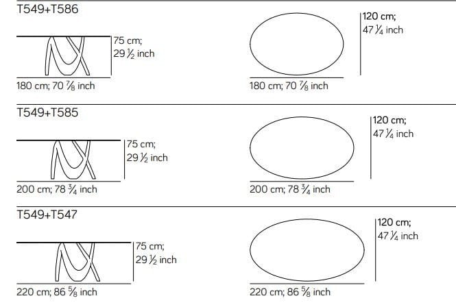 Овальный стол из дерева и стекла Amura Nx ARCH-00059244 - Вид №6