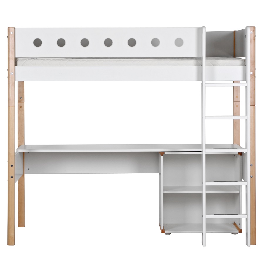 Кровать Flexa White высокая с прямой лестницей, 190 см, белая лакированная 801750195 - Вид №4