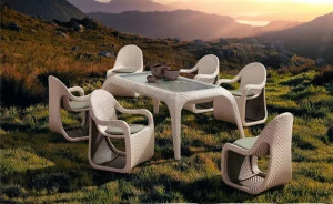 Мебель садовая, искусственный ротанг, бежевая на 4 персоны Патио Fox BESTA FIESTA ПЛЕТЕНАЯ 044704 Бежевый