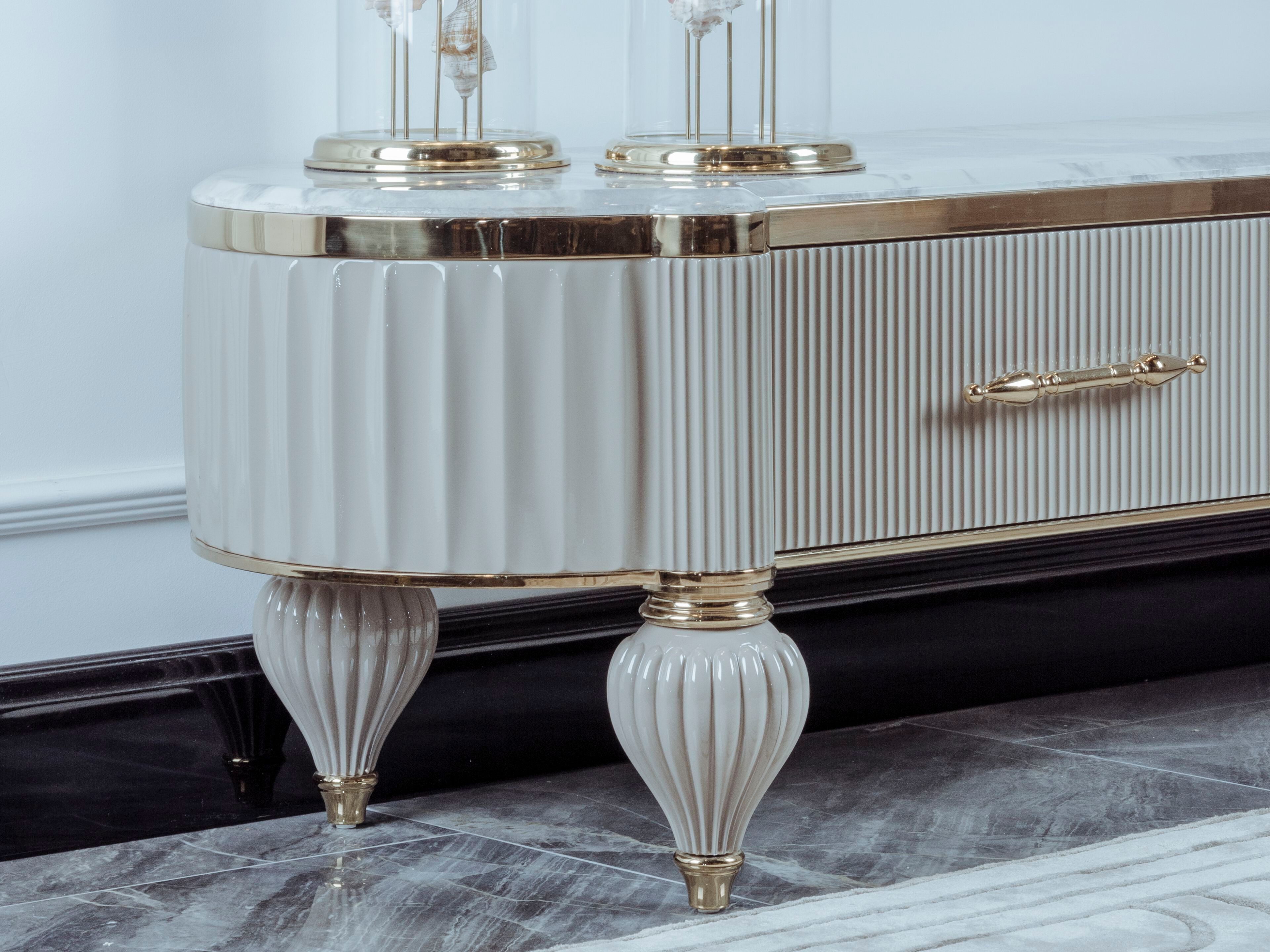 Низкий шкаф для телевизора с ящиками Zebrano Elsiyum ARCH-00106122 - Вид №3