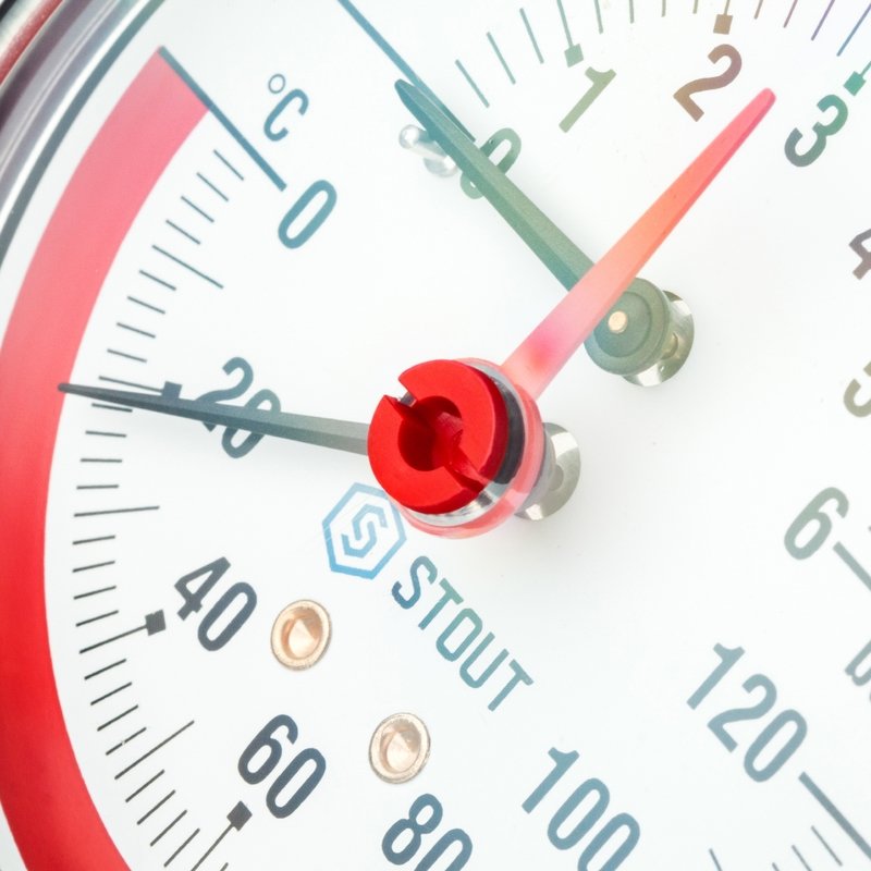 Термоманометр аксиальный 80 мм 1/2" 6 бар STOUT SIM0005800615 - Вид №3