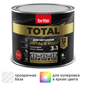 Грунт-эмаль 3 в 1 Total цвет прозрачный 1.8 л