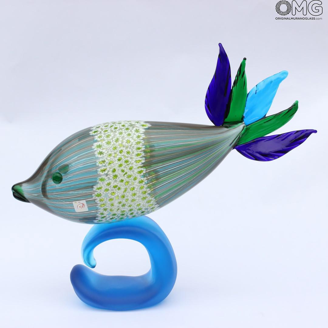 2024 ORIGINALMURANOGLASS Скульптура Тропическая рыбка - Липе - муранское стекло OMG 15 см  - Вид №1