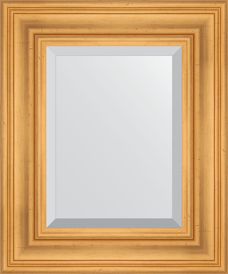 BY 3366 Зеркало с фацетом в багетной раме - травленое золото 99 mm EVOFORM Exclusive