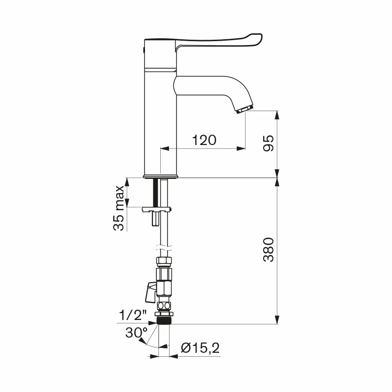 H9600610 Термостатический смеситель для раковины SECURITHERM DELABIE  - Вид №1