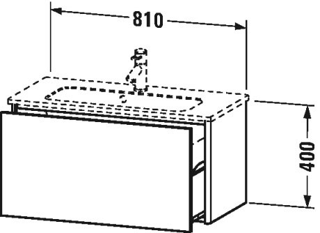 Тумбочка подвесная компакт XSquare #XS4066 810 x 388 мм Duravit XS406609898 - Вид №1