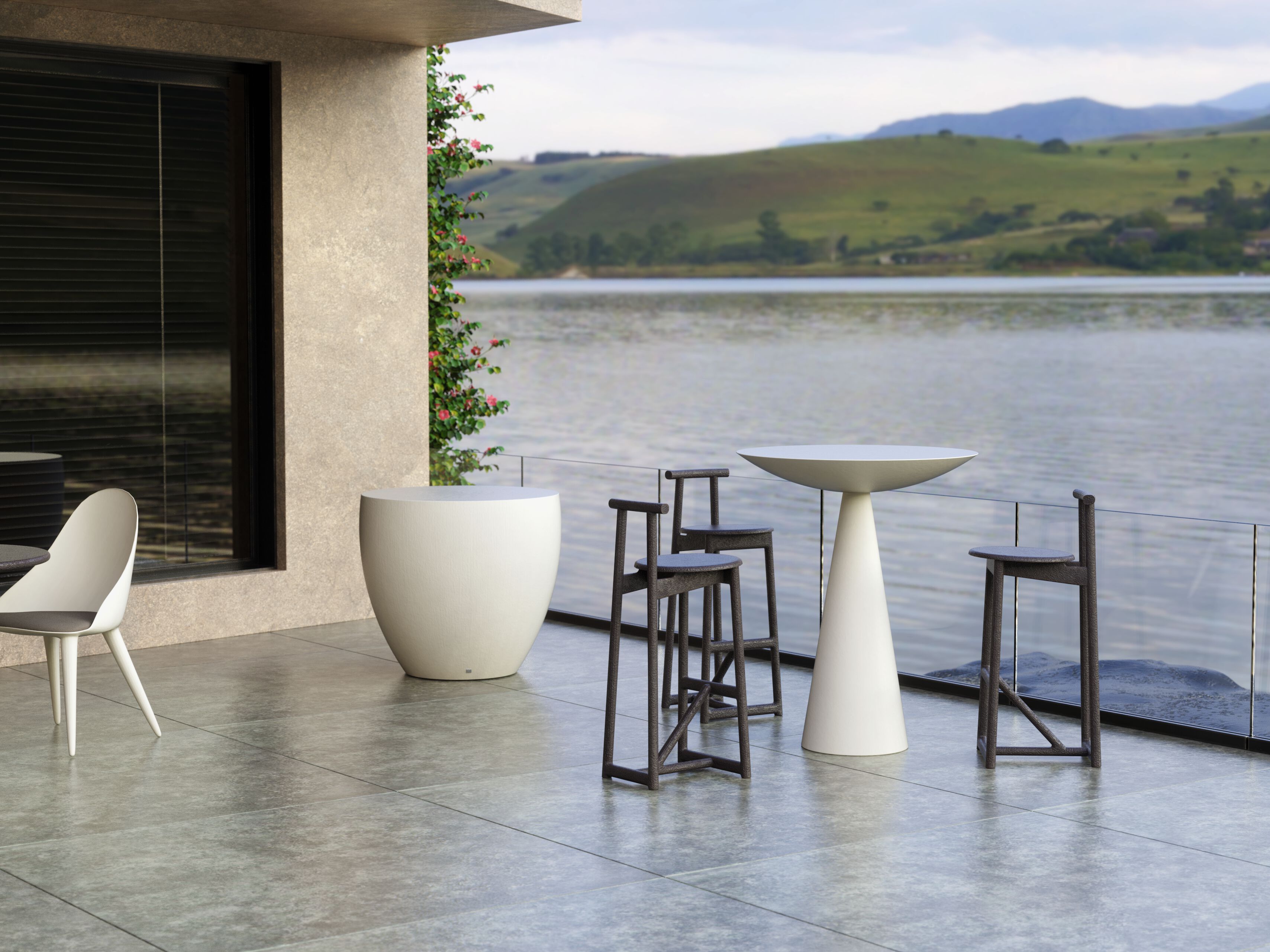 Высокий садовый стол из стекловолокна GANSK океан ARCH-00050162 - Вид №2