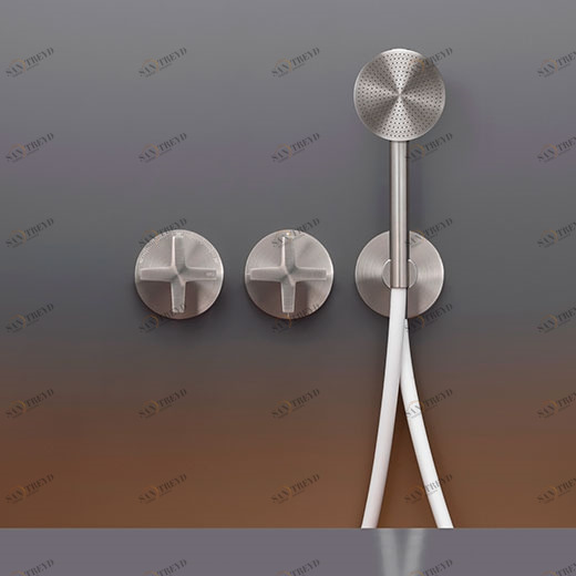 Настенный термостатический смеситель набор для ванны / душа с Acqua Stop System, 2/3 ходовой переключающий и круглый ручной душ Ø 80 мм  CRX20H CEADESIGN 