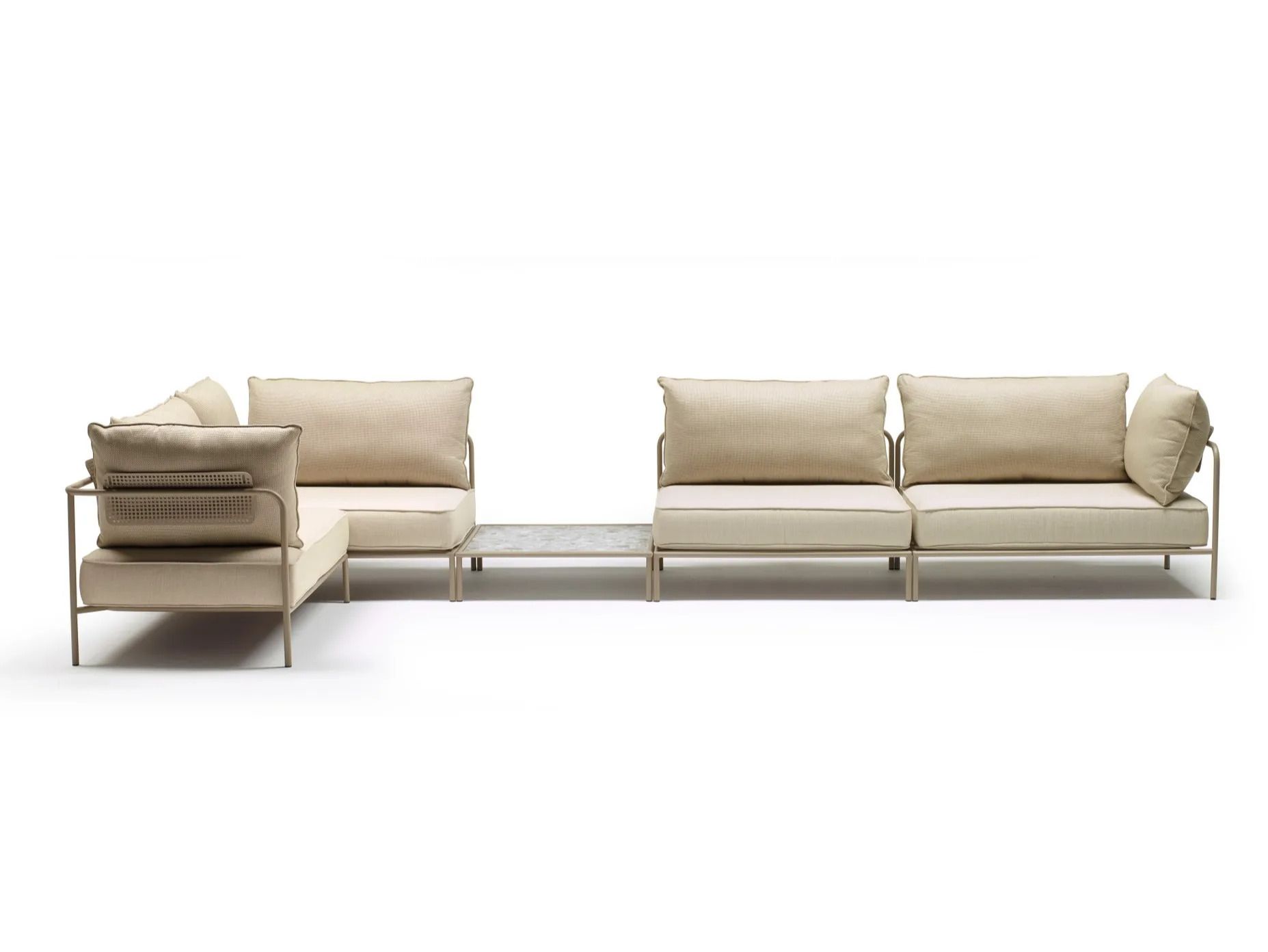 Угловой модульный садовый диван из акриловой ткани S-CAB лоскут ARCH-00069994