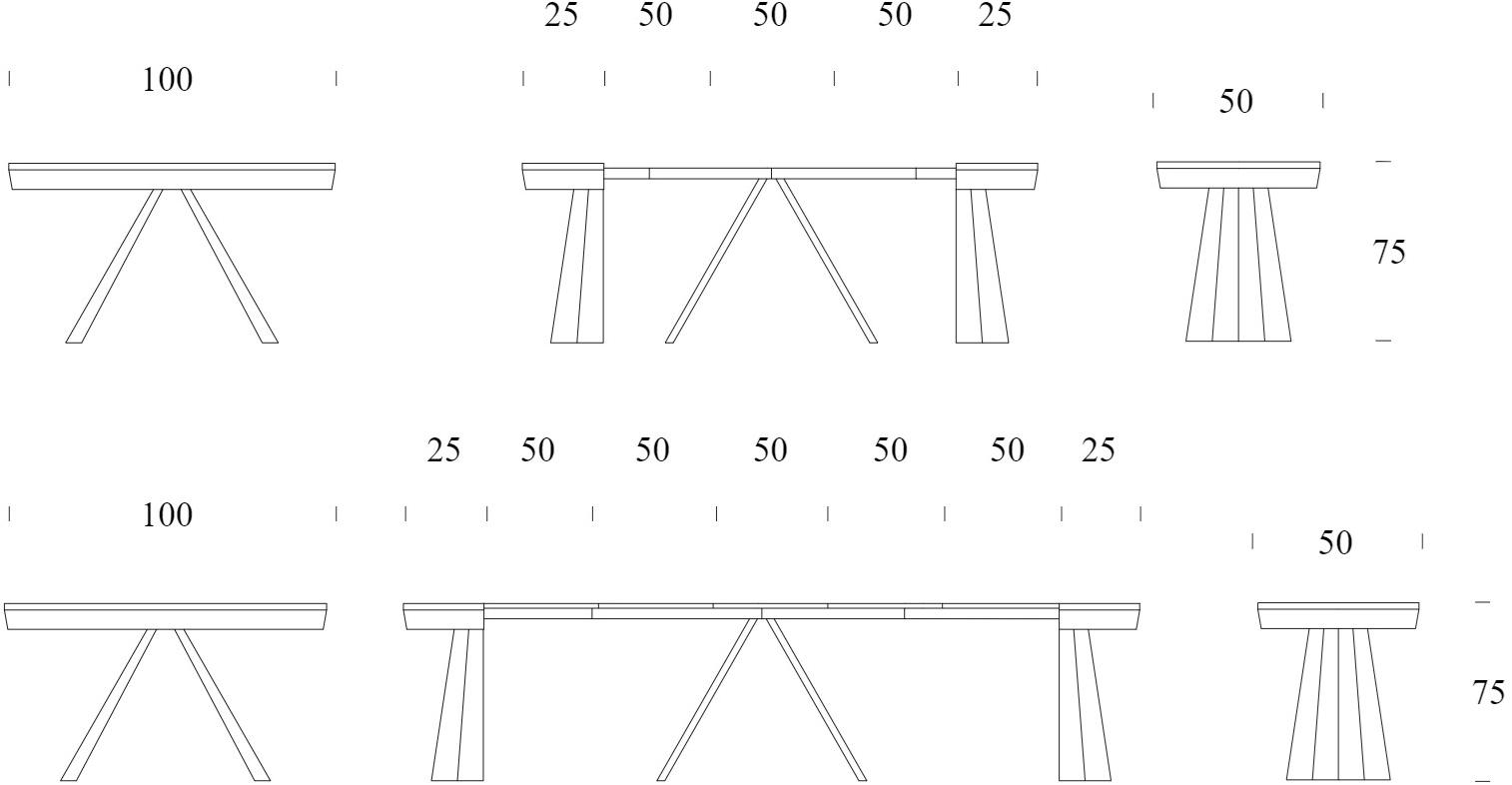 Tonin Casa Консоль / стол из меламина на металлической основе Ventaglio T6509  - Вид №5