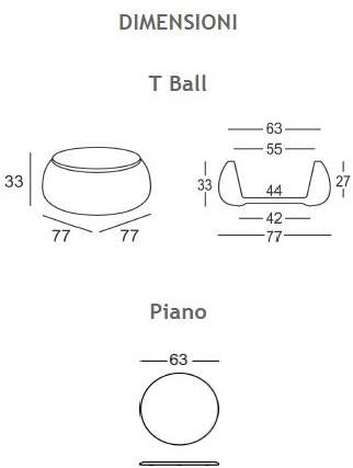 Plust Яркий круглый журнальный столик из полиэтилена T ball sun-id-1446962 - Вид №4