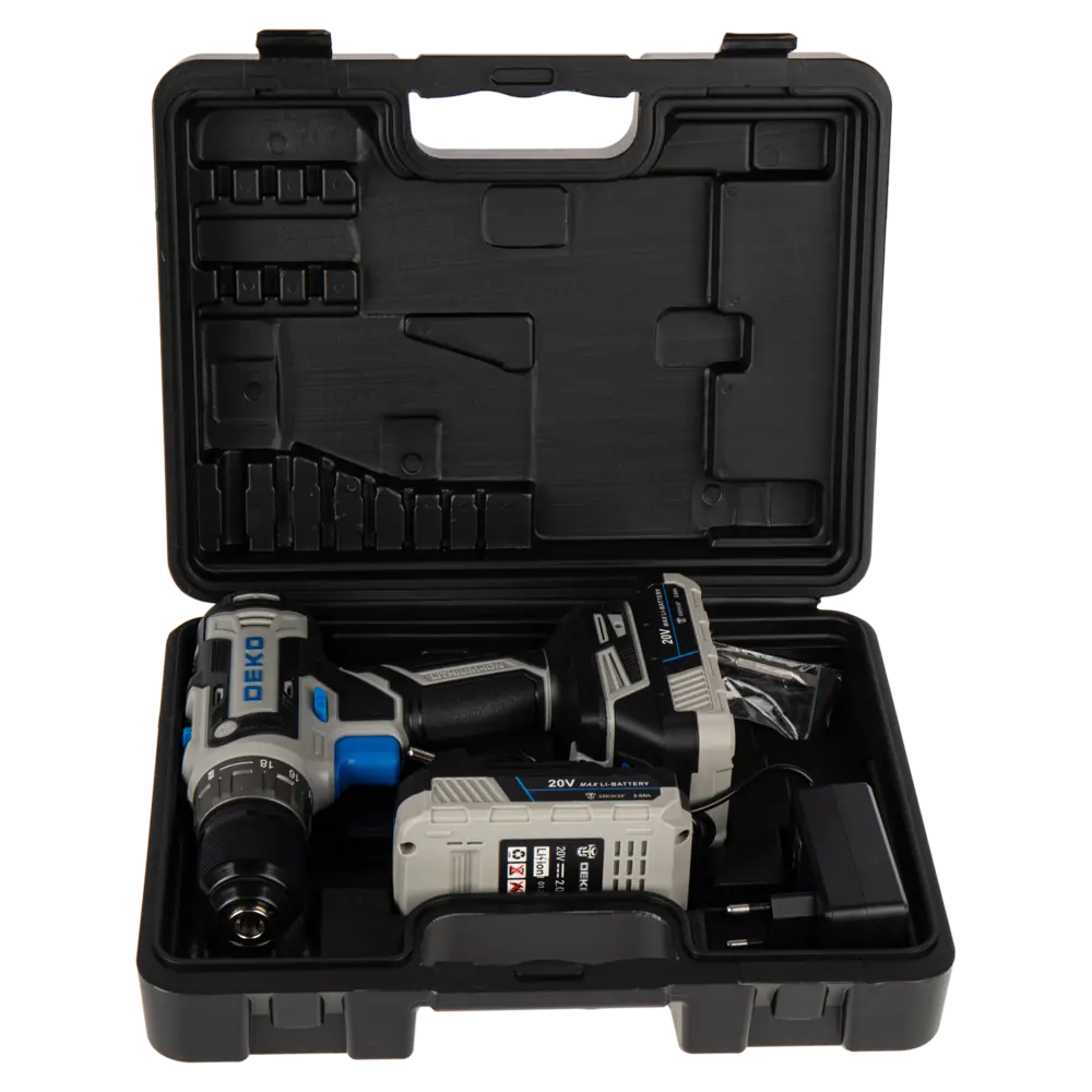 Аккумуляторная дрель-шуруповерт DEKO ZKCD20V с двумя батареями в кейсе 89372020 STLM-1468278 - Вид №4