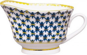 80425 Императорский фарфоровый завод Соусник 400гр "Кобальтовая сетка" "Молодёжная" Фарфор твердый