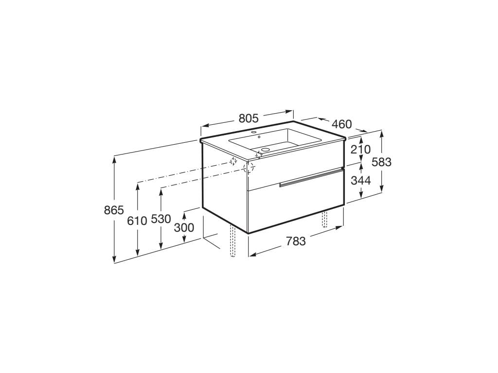 Деревянный шкаф для раковины с выдвижными ящиками Roca Victoria-N ARCH-00072869 - Вид №39