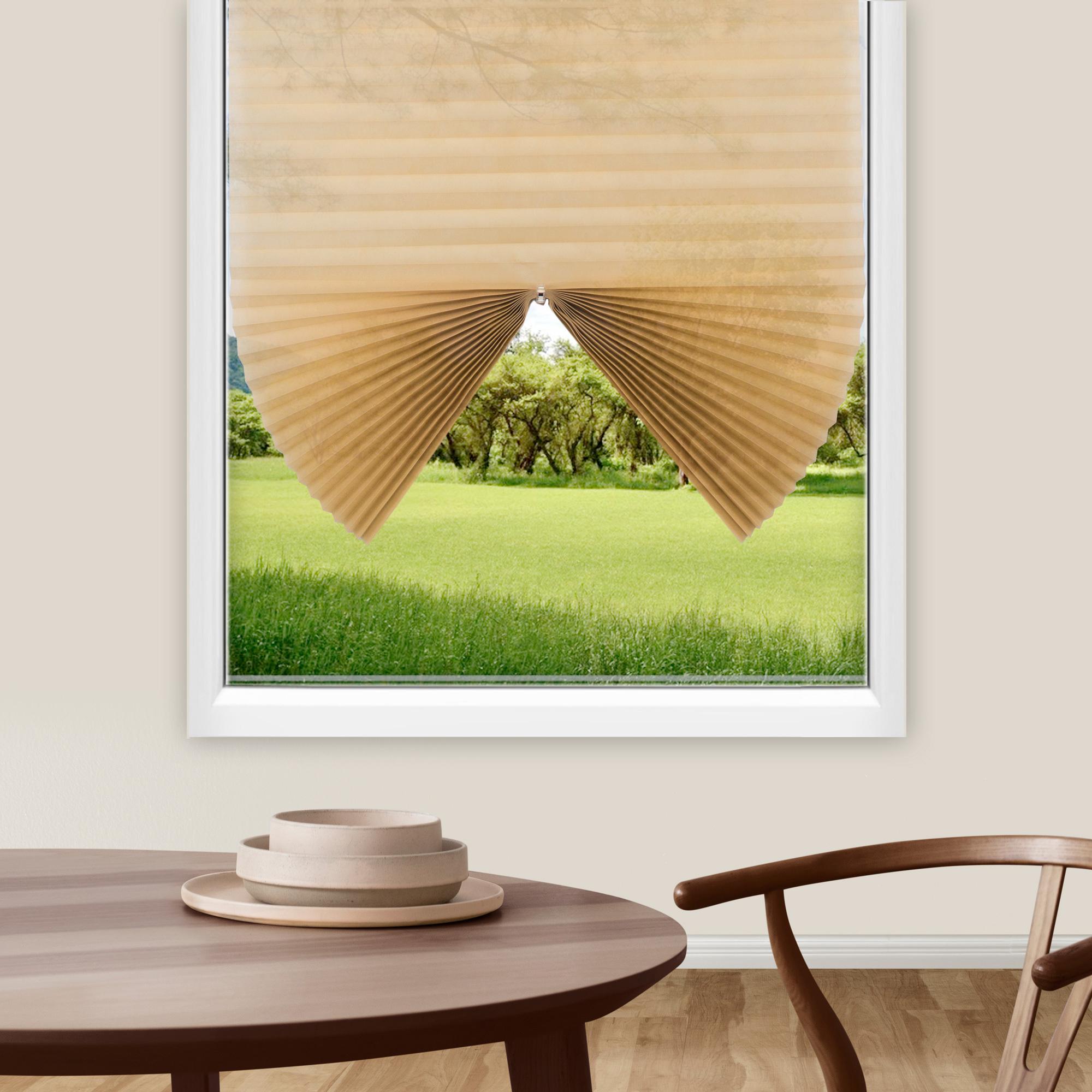 87557171 Жалюзи плиссе LY-PB04 90x190 см текстиль бежевые STLM-0074475 Santreyd  - Вид №5