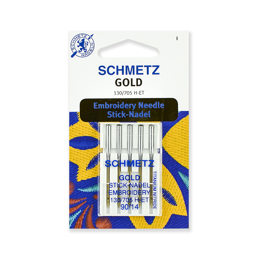 130/705H-ET Иглы для быт. шв. машин Иглы для вышивки Gold, титаниум 5 шт №75 Schmetz 