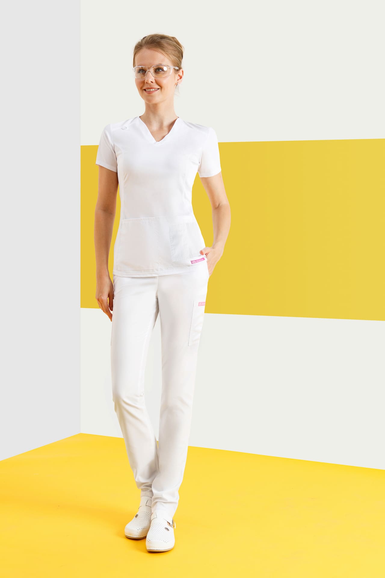 63944 Брюки женские WHITE (белый) GVENN  Одежда для обслуживающего персонала  размер 42 (XS)  - Вид №2