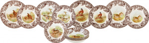 10669899 Spode Сервиз столовый Spode "Английские охотничьи мотивы" на 4 персоны 12 предметов, п/к Фаянс
