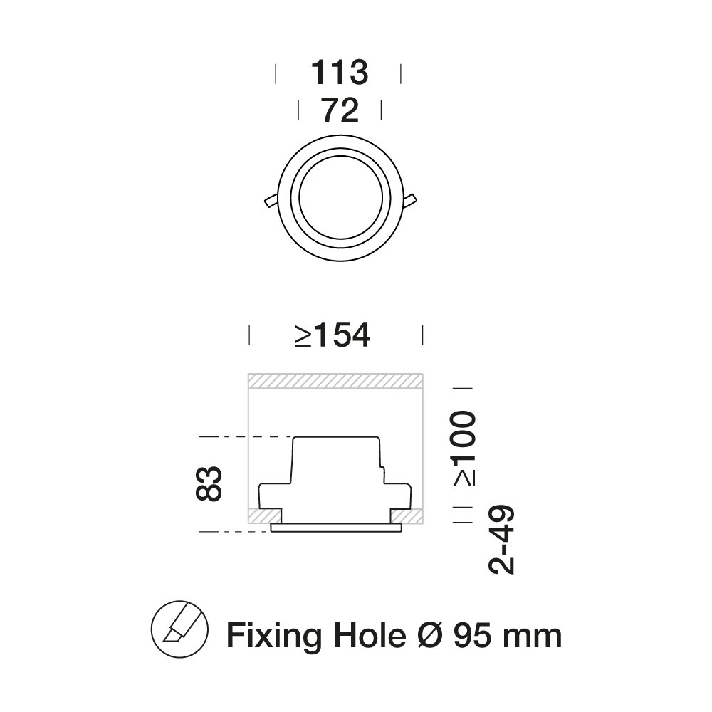 8514108 Встраиваемый в потолок светильник Platek ASTER Small  ASTER Small PRO - 4 LED RGBW 60°  - Вид №6