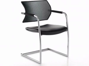 Luxy Консольное кресло с обивкой из ткани и кожи с подлокотниками Aire jr