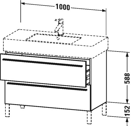 XL654405353 Тумбочка напольная X-Large #XL6544 1000 x 470 мм Каштан темный, декор Duravit - Вид №1