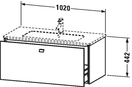 BR400304343 Тумбочка подвесная Brioso #BR4003 1020 x 479 мм Базальт матовый, декор Duravit - Вид №1