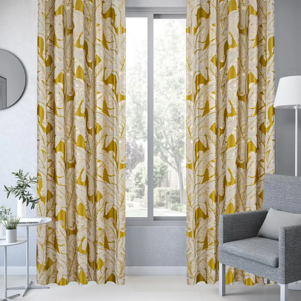 Штора на ленте Inspire Felce 140x260 см цвет желтый 88311238 STLM-2072842  - Вид №4
