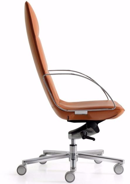 Quinti Sedute Поворотное кожаное кресло исполнительное с 5-ю спицами и подлокотниками Amelie sun-id-1488989 - Вид №4