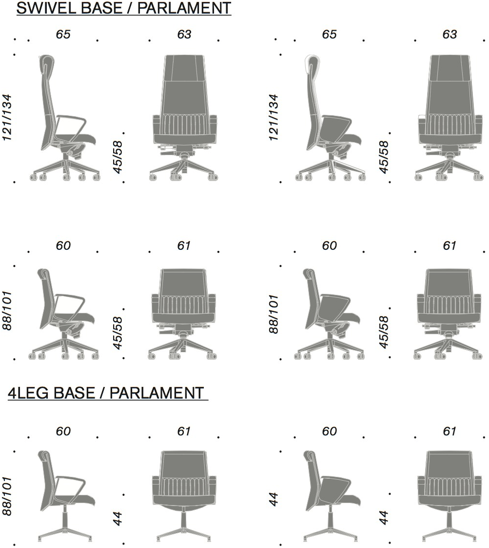 Ares Line Кресло руководителя с регулируемой высотой в коже в классическом стиле с 5-ю спицами и подлокотниками Parlament sun-id-1483626 - Вид №6
