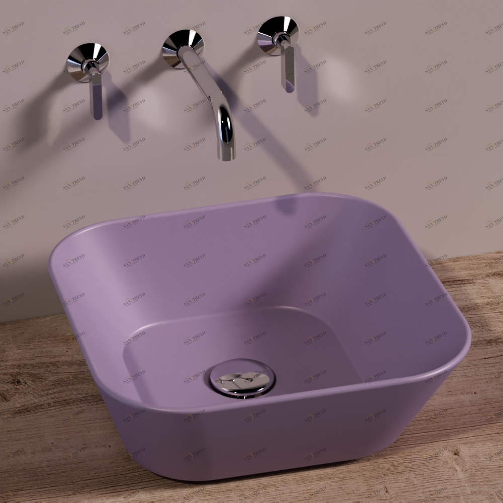 WA03PRUGNAMATT Накладная раковина на столешницу  квадратная Simas 