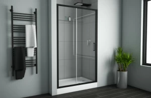 Душевая дверь в нишу одна раздвижная дверь BLACKLINE BD120.4101B bravat