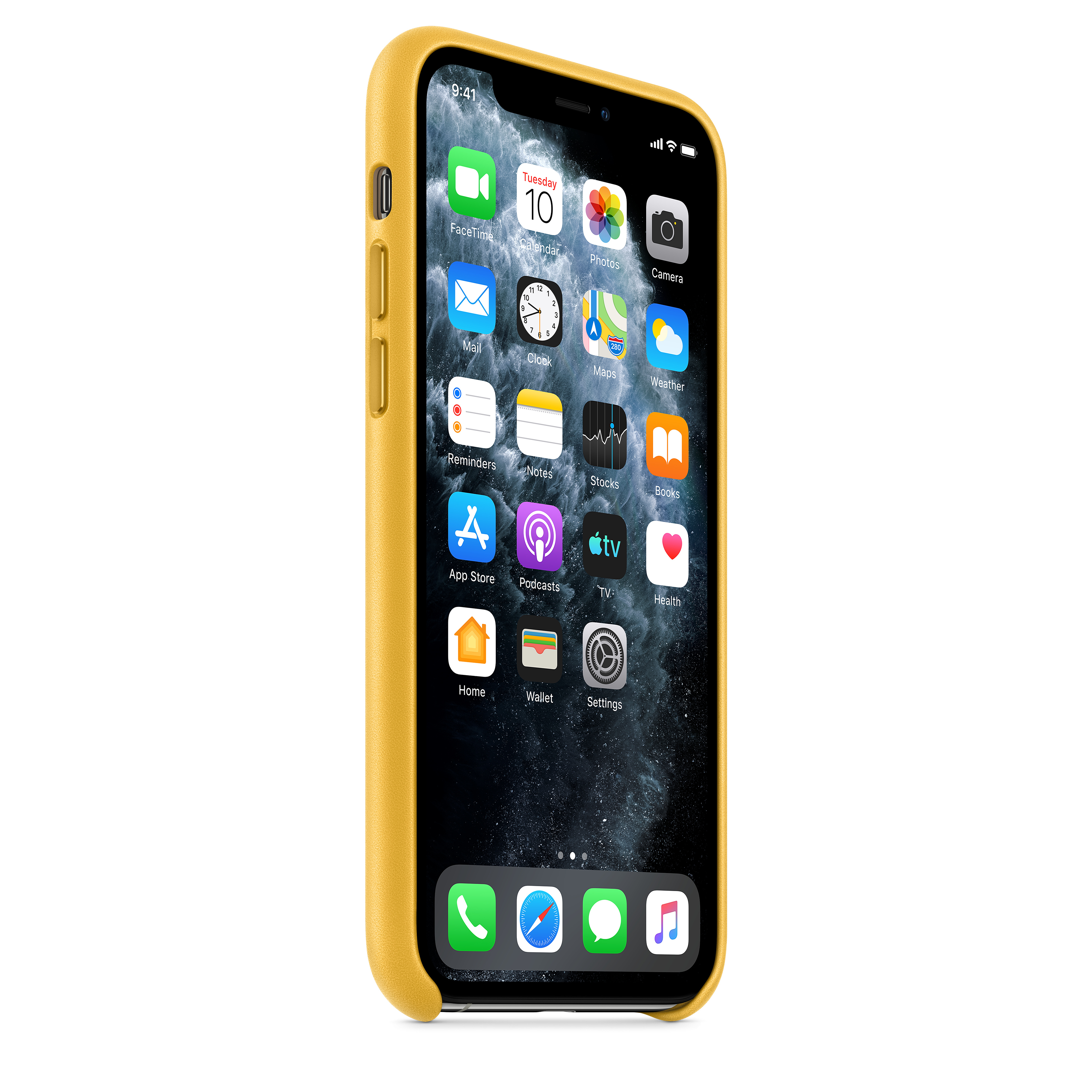 MWYA2ZM/A Iphone 11 pro leather case - meyer lemon Apple Santreyd  - Вид №4