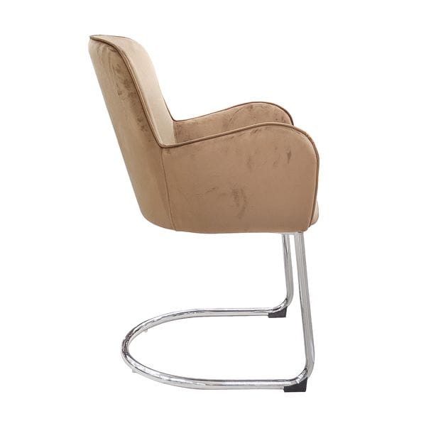 Стул обеденный круглый серый, бежевый с металлической опорой, хром Arko UNICO  248830 Зеленый  - Вид №3