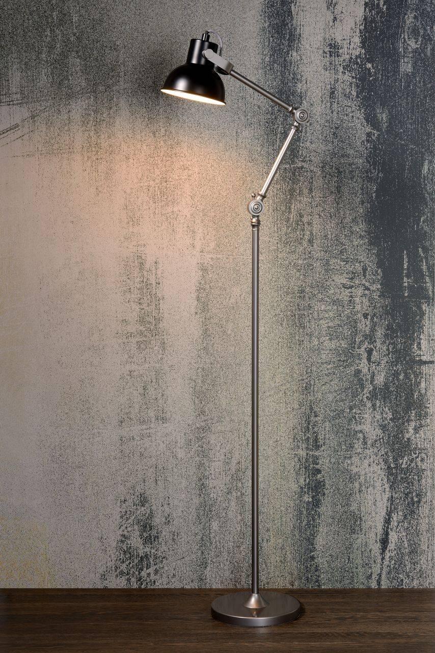 Торшер дизайнерский Lucide Crunch Black Chromo 31783/01/30 LUCIDE  081135 Черный  - Вид №1