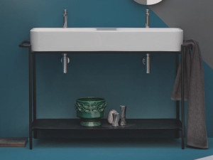 Двойная раковина из нержавеющей стали с держателем для полотенец