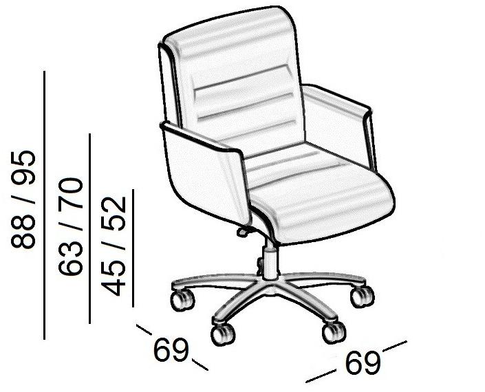 Luxy Регулируемое по высоте кресло руководителя с 5 спицами и низкой спинкой Mr. big sun-id-1461639 - Вид №6