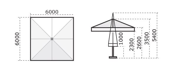 Квадратный зонтик с освещением Scolaro Parasol ARCH-00151462 - Вид №5