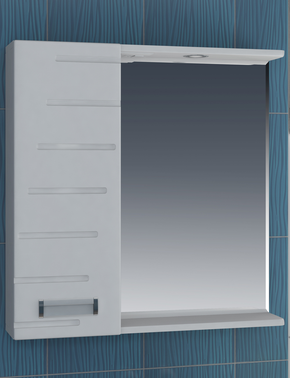 Зеркало Diana 700 левый со спотом700⨉150⨉700 мм белый VIGO sun-id-665298 - Вид №1