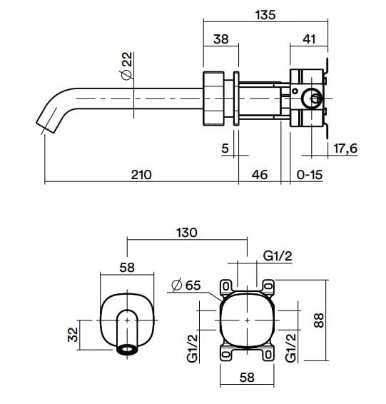 Смеситель для раковины из нержавеющей стали Quadrodesign супер ARCH-00072091 - Вид №2