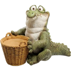 Santreyd Садовая фигура Крокодил с корзиной для цветов 89341428